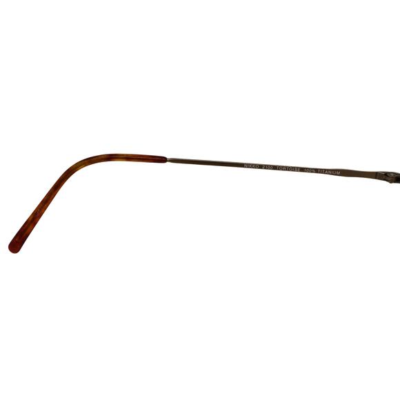Nikko 2100 Tortoise 100% Titanium 49-21-145mm Eyeglasses FRAMES ONLY - GOOD - Picture 10 of 13
